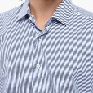 J. Crew Ludlow Dress Shirt Slim Fit Men 16.5 36 Stretch Blue White Striped